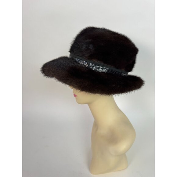 Vintage Lenore Marshall New York Mink Fur Hat With Satin Lining & Bow Detail main image 11